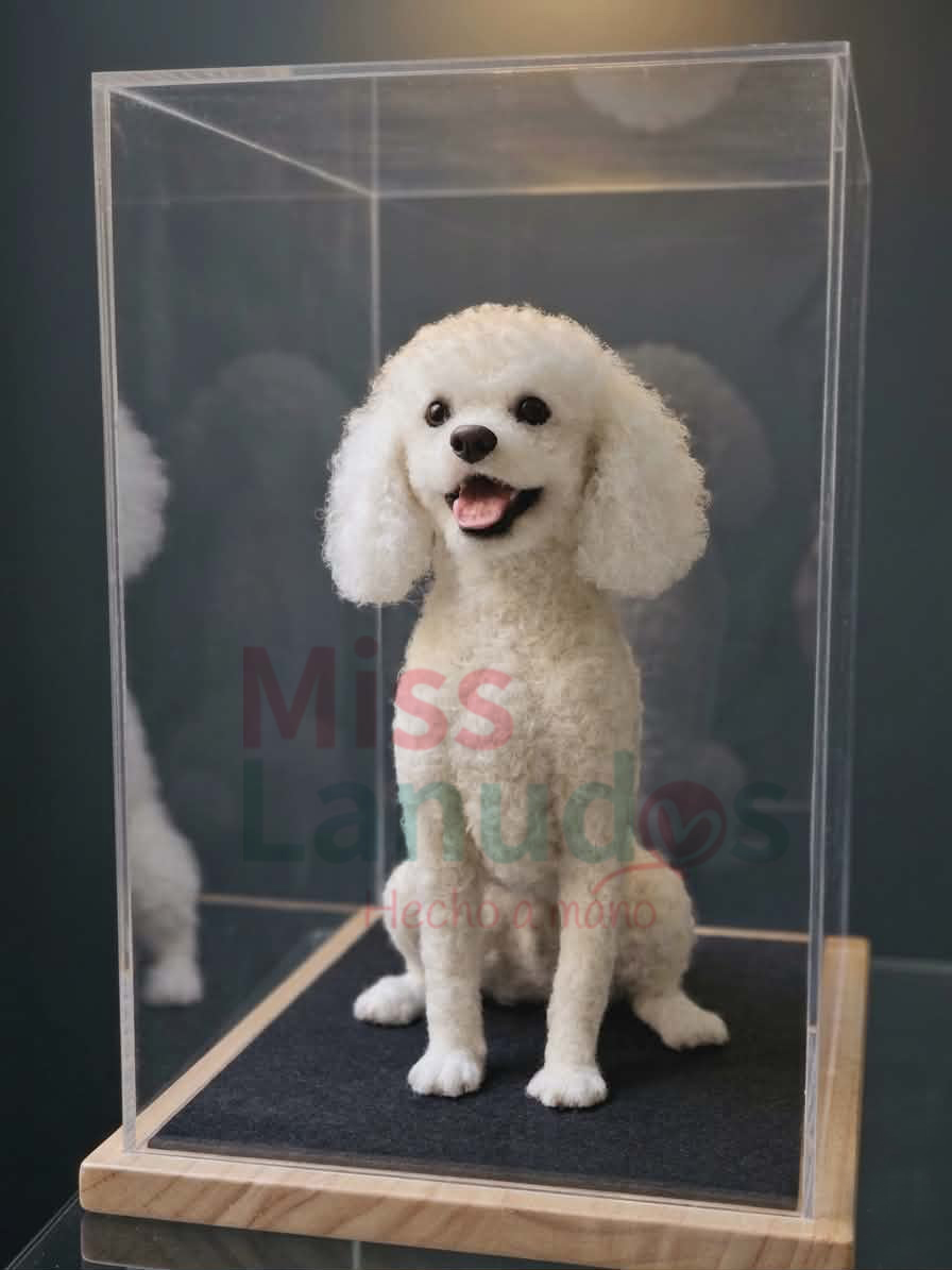 escultura de 30cm en exhibidor acrilico misslanudos